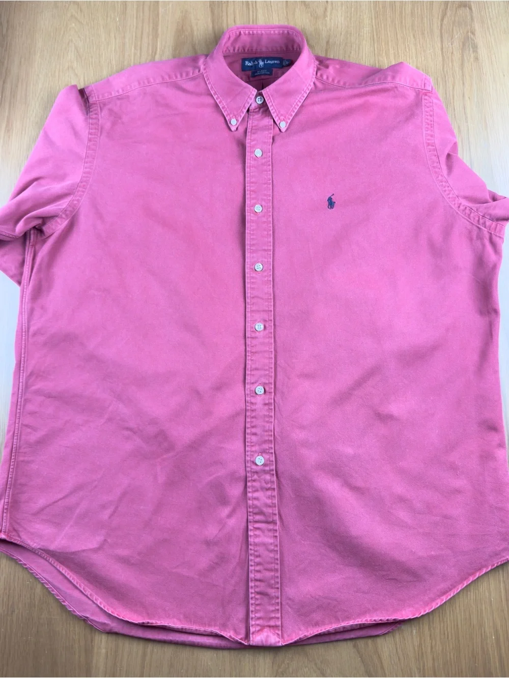 Ralph Lauren Blake 100% Cotton Long Sleeve Button Down - Pink/Rosewood - Men's L